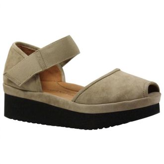 L'Amour Des Pieds Womens Amadour Platform Sandal In Taupe Suede