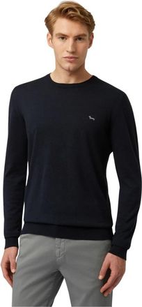 Harmont & Blaine Katoenen en Kasjmier Crewneck Trui - Heren - Ronde hals truien - Blauw - XL - Katoen - Truien & Vesten