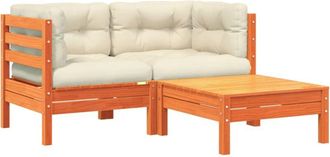 vidaXL Sof&aacute; De Jard&iacute;n Con Cojines Y Reposapi&eacute;s 2 Plazas Vidaxl