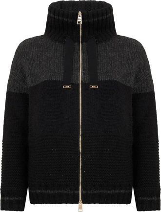Herno Cardigan met rits - Dames - Vesten - Zwart - M - Wol - Truien & Vesten