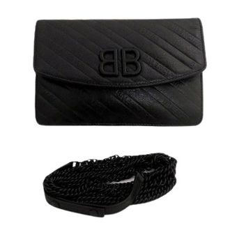 Balenciaga Pre-owned Clutches, female, Black, Size: ONE SIZE Pre-owned Leather Chain Wallet