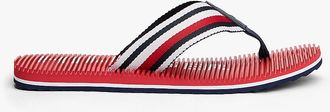 Tommy Hilfiger Mens Striped Flip-Flop - Red - US 7 / EU 39.5