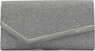 Jimmy Choo London Tassen, Dames, Grijs, ONE Size, Leer, Emmie Clutch