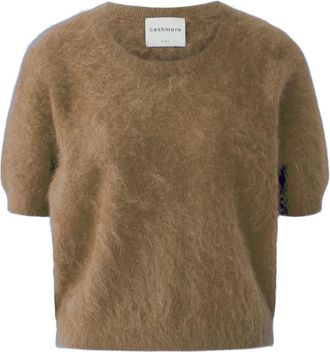 Oui Truien & Vesten, Dames, Beige, L, Kasjmier, Cashmere Knit