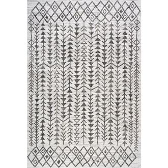Jonathan Y Designs Tokay Bohemian Geometric Indoor/Outdoor Area Rug in Ivory/black at Nordstrom, Size 3Ft 0In X 5Ft 0In
