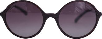 Chanel Pre-owned Womens CH5391H Round Sunglasses with Pearl in Red Acetate - Burgundy - One Size