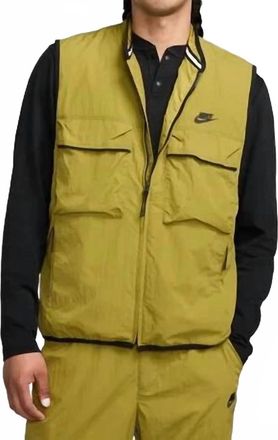 Nike Mens Tech Woven Utility Nylon Full Zip Vest In Green