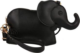 Generic Funny Leather Shoulder Bag for Women Girls Cute Leather Crossbody Bag Fashion Novelty Elephant Purse for Girls (Black)