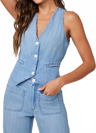 Bella Dahl Wren Welt Pocket Vest In Sea Breeze Wash