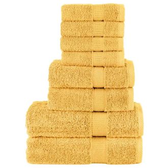 Berkfield Home 8 Piece Premium Towel Set SOLUND Gold 600 gsm