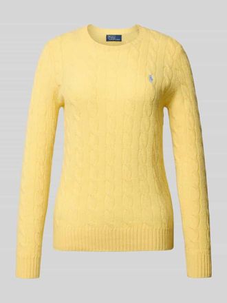Polo Ralph Lauren Strickpullover aus Wolle-Kaschmir-Mix Modell JULIANNA in GELB, Größe XL