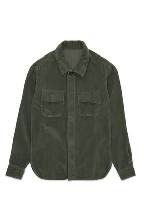 Fortela Short Corduroy Overshirt in Green at Nordstrom, Size 50 Eu