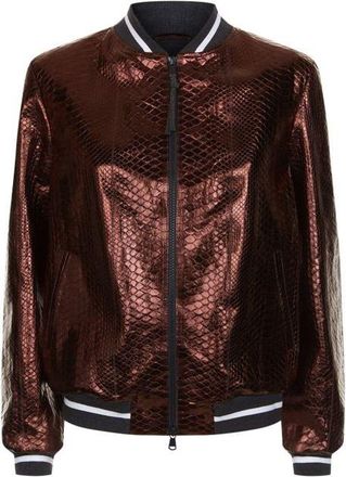 Brunello Cucinelli Metallic Python Bomber Jacket