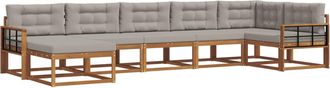 vidaXL Conjunto De Sof&aacute;s De Exterior 7 Uds. Gris Natural Y Claro Vidaxl