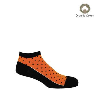 Peper Harow Polka Mens Organic Trainer Socks - Orange