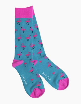 Swole Panda Womens Womens Bamboo Socks - Flamingo Turquoise - Size: 13/6.5/7/7.5/11.5/5/12/5.5/12.5/6/10/3.5/10.5/4/11/4.5/8/2/9/2.5/9.5/3/One size/1