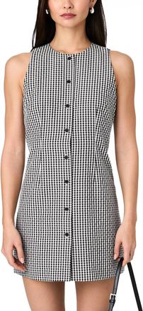 French Connection Gingham Shift Dress In Black