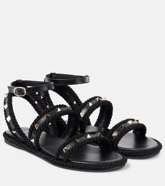 Valentino Garavani Rockstud Torchon leather sandals