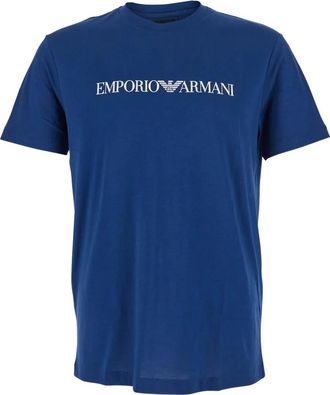 Emporio Armani T-shirt met logo en ronde hals - Blauw