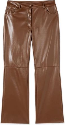Oltre Flare Broeken - Dames - Wijde Broeken - Bruin - 2XL - Polyester - Broeken