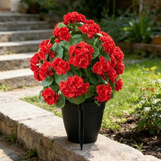 OEM Flor De Begonia Artificial Con Estaca Para Tierra, Para Rose