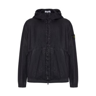 Stone Island 4100053 Hooded Jacket - Heren - Zomerjassen - Zwart - M - Nylon - Jassen
