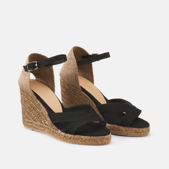 Castaner Espadrilles van canvas met sleehak, Bruna