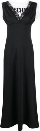 Moschino Stijlvolle Jurk - Dames - Maxi kleedjes - Zwart - M - Katoen - Kleedjes