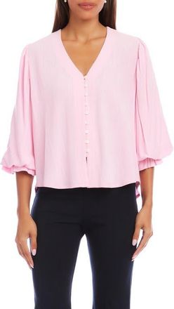 Karen Kane Linen Blend Top in Pink at Nordstrom, Size X-Small