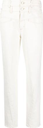 Closed high-waisted straight-leg jeans - women - Cotton - 24 - White