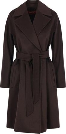 Max Mara Ravenna Coat - Dames - Jas met riem - Bruin - 2XS - Wol - Jassen