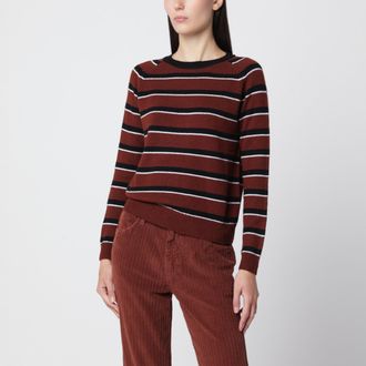 Alexandra Golovanoff Mila Stripes Brown 21 cashmere sweater