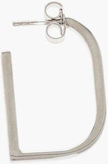 D'Heygere D-Shaped Silver Single Earrings size Unica