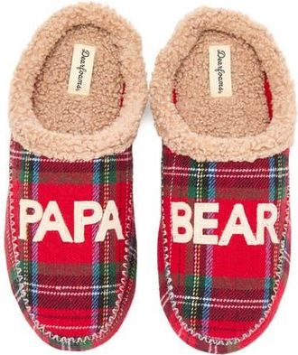 Dearfoams Papa Bear Clog Slipper in Plaid at Nordstrom, Size X-Large M