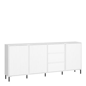 Furniture To Go Avenale Sideboard 3 Door 3 Drawer in Alpine White High Gloss