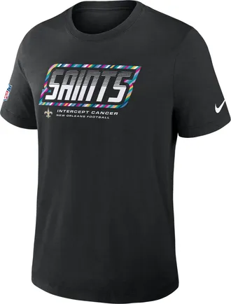 Nike New Orleans Saints Crucial Catch Sideline Nike Mens Dri-FIT NFL T-Shirt in Black | 034J00AZUM-F9R