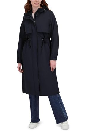 Elie Tahari Womens Softshell Trench Coat Lightweight Windproof Rain Jacket