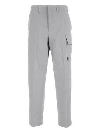 Fendi logo-detail trousers - men - Cotton/Lycra/Polyester/Cotton - 52 - Grey