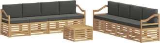 vidaXL Set Di Divani Da Esterno 9 Pz Bianco E Antracite Poliestere Vidaxl