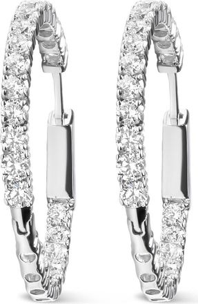 House of Brilliance 14K White Gold 3.00 Ct Lab Grown Diamond Inside Out Hoop Earrings at Nordstrom