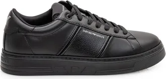 Emporio Armani Black Leather Sneakers