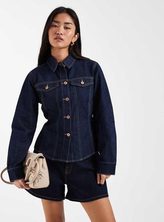 New Look Giacca di jeans stretta blu navy