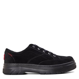 HUGO BOSS Hugo Heren Suede Derby Schoenen (Zwart)