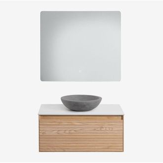Sklum Sklum - Conjunto De Mueble De Ba&ntilde;o En Madera De Fresno Tedrik