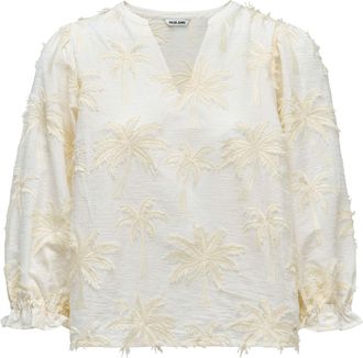 Salsa Langarmbluse SALSA Salsa Jeans Langarmbluse Blouse Textured 3D Fabric Effect, Damen, Gr. M, beige, Obermaterial: 100% Baumwolle CO., Blusen Langarmblu