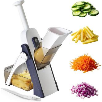 Elle Cortador De Verduras Manual Multifuncional Con Cuchilla De Acero Inoxidable, Para Cortar En Juliana, Cubos Y M&aacute;s
