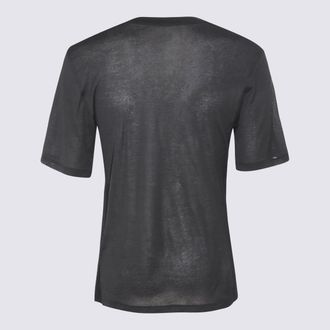 Laneus Linen-Blend Short-Sleeve T-Shirt - Black