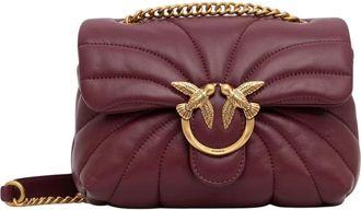 Pinko Love Puff Mini - Dames - Schoudertassen - Bruin - ONE Size - Leer - Tassen