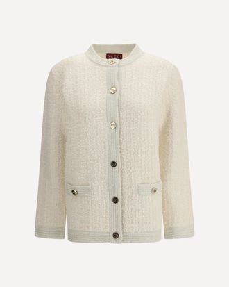 Gucci Boucl&eacute; lam&eacute; wool Cardigan Female XS
