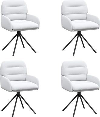 vidaXL Sillas De Comedor Giratorias 4 Uds. Cuero Sint&eacute;tico Blanco Vidaxl